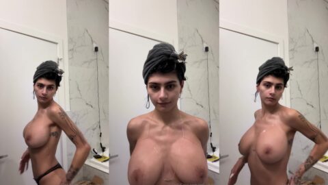 Mia Khalifa Ducha Completo Topless Tetas Onlyfans Livestream Video