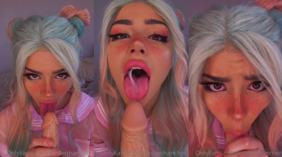 Kristen Hancher Mamada Descuidada Garganta Profunda Onlyfans Video