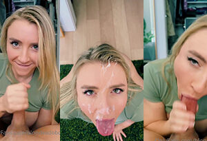 Rubia Video de selfie facial de mamada desnuda