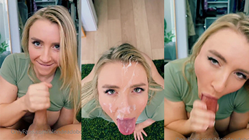 Rubia Video de selfie facial de mamada desnuda