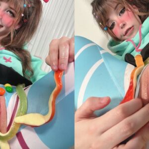 Belle Delphine Candy en coño solamente Fanes filtrados Gummies Photoset