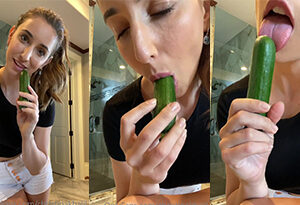 Christina Khalil Cucumber Blowjob Video