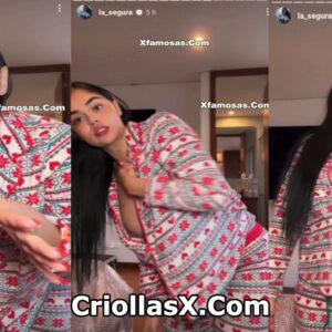 Descansidad de influencia colombiana segura muestra su pecho en una vida en vivo