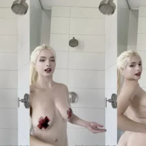 Lauren Burch provocando las tetas de la ducha Onlyfans Video