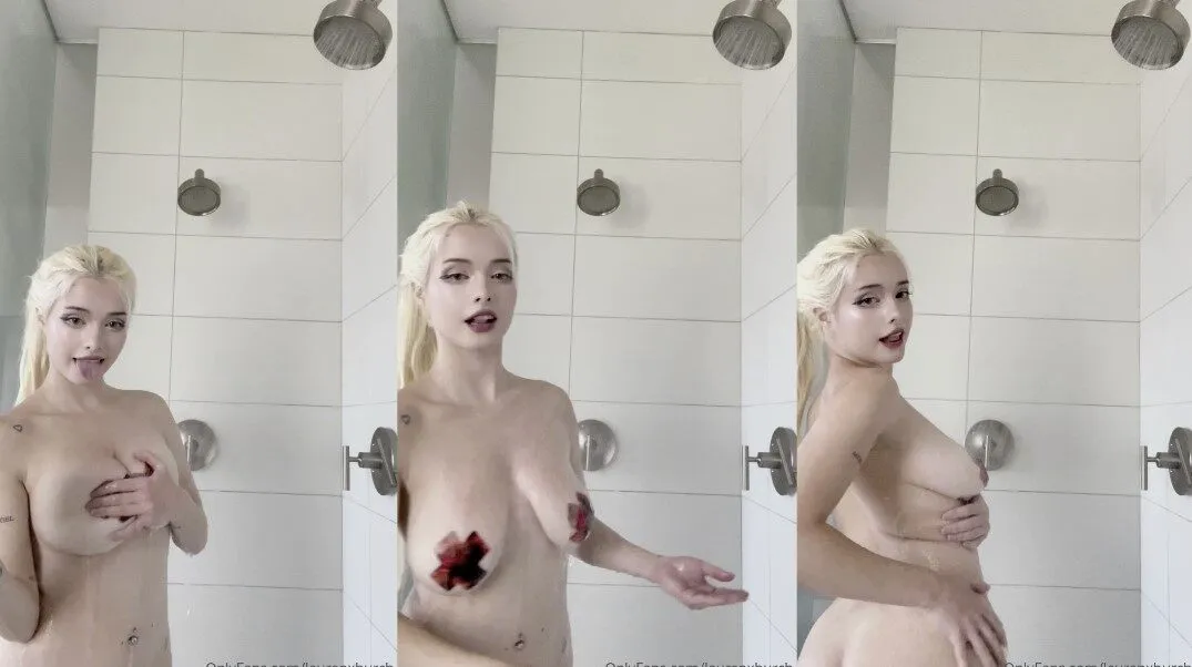 Lauren Burch provocando las tetas de la ducha Onlyfans Video