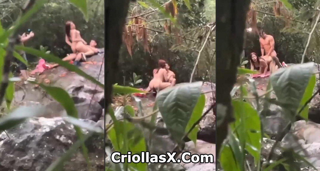 Pareja colombiana captada en el río grabando escena porno para onlyfans Colombia