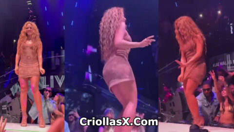 Shakira intenta grabar debajo de la falda mientras baila - Famosos