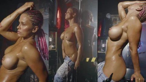 Vídeo de la sesión de fotos sudorosa en topless de Paige Vanzant