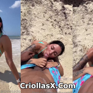 karolrosado chupando pene en la playa para Onlyfans Colombia