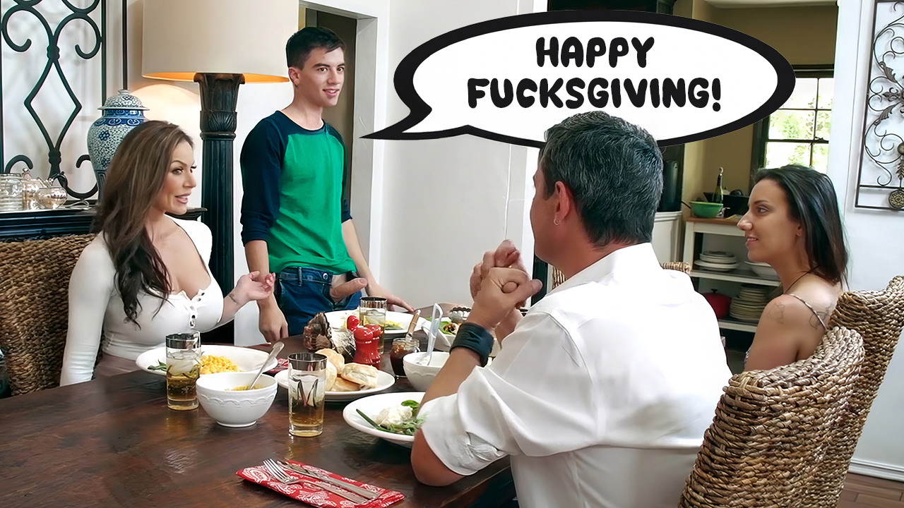 El mejor FUCKSGIVING de todos los tiempos con la mamá MILF cachonda de mi novia
