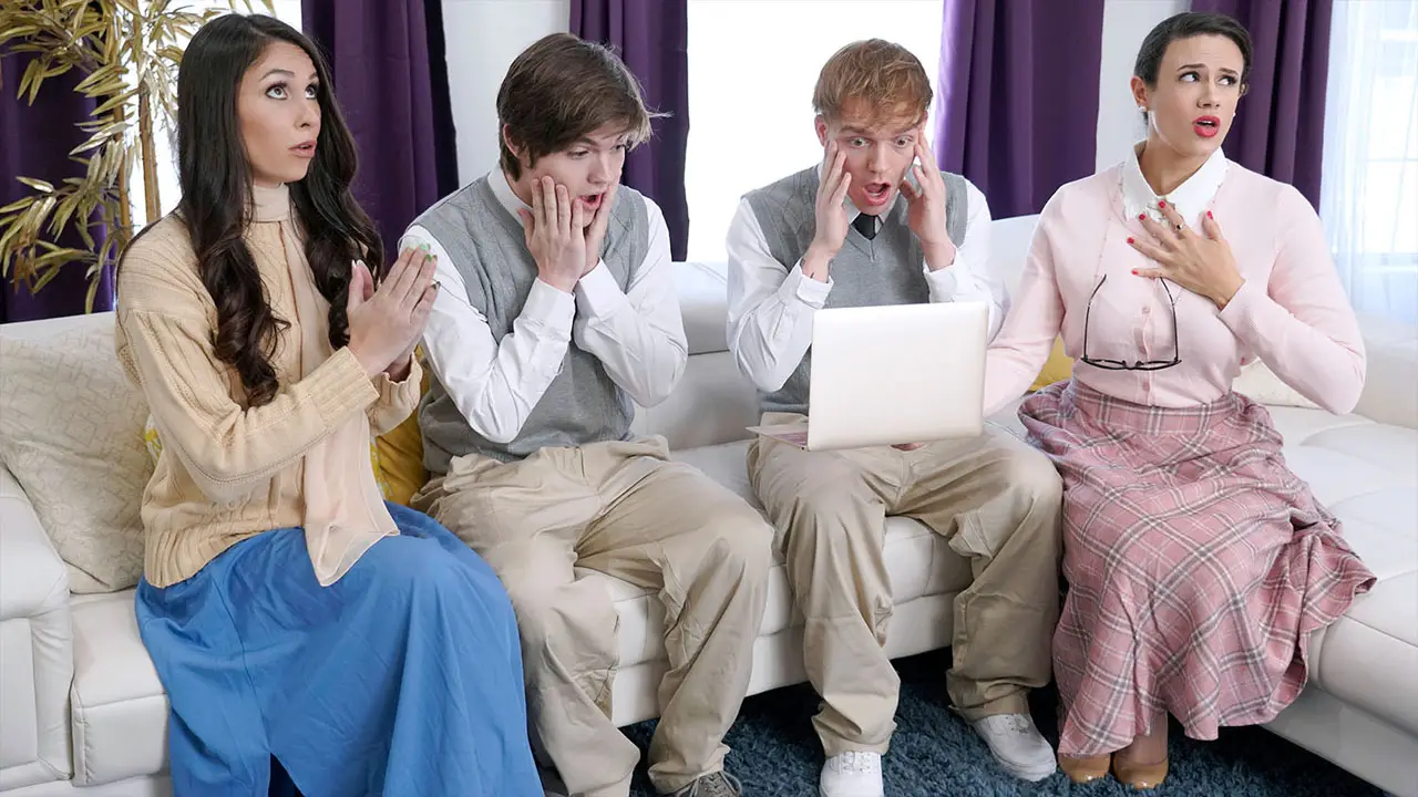 Mom swap as a part of the strict punishment for two porn lovers