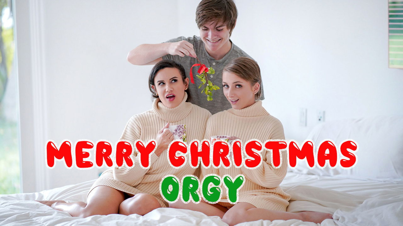 Christmas holiday with stepmom and his stepsis turns into orgy