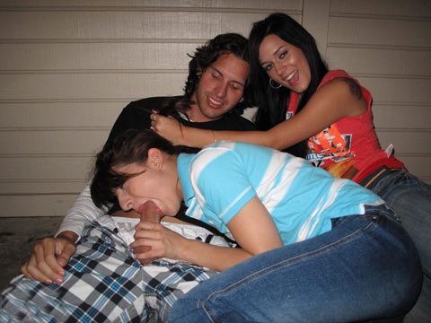 Dirty ex gets fucked while her friends watch and film