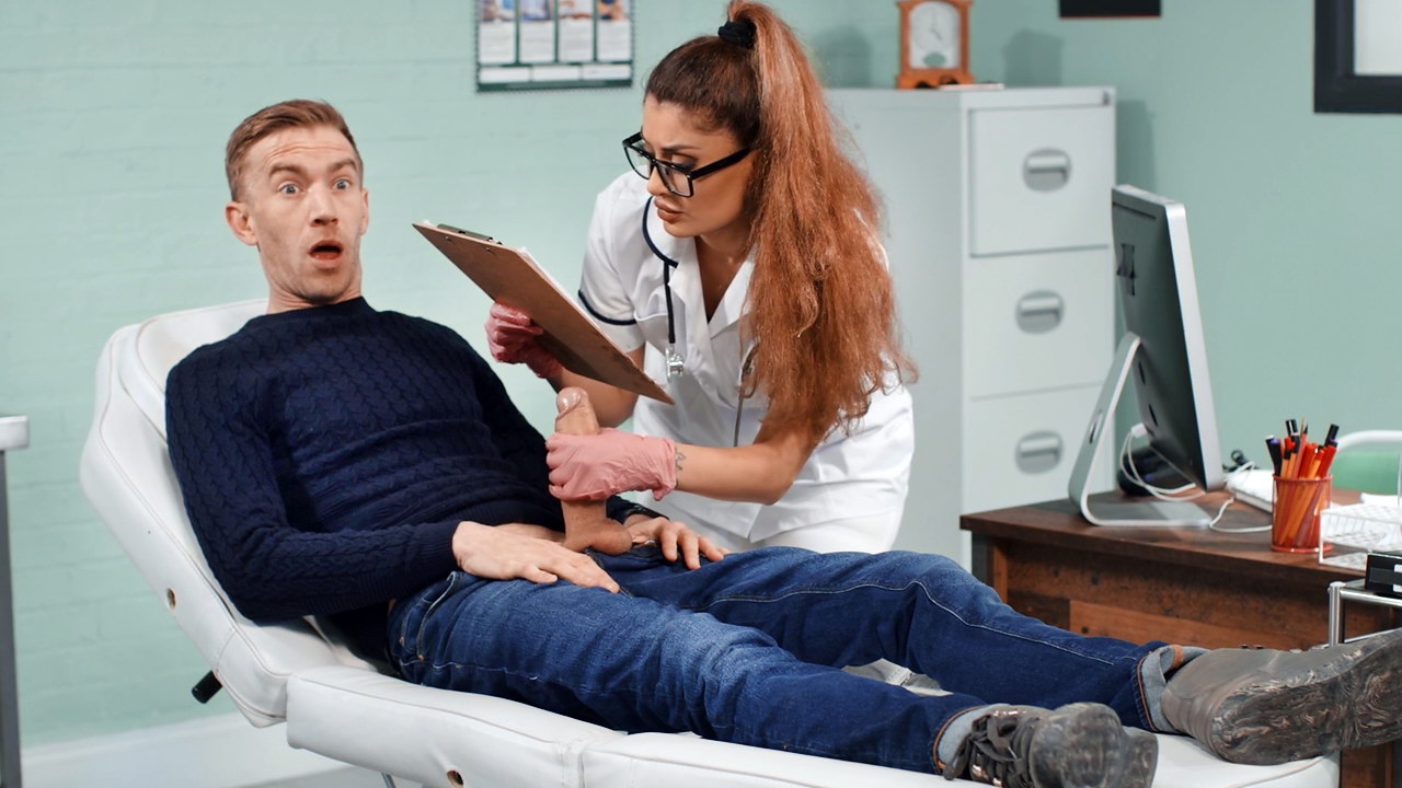 Everlasting boner gets the treatment needed by the curvy throat goat of a doctor