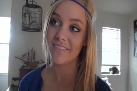 Naked girl getting fucked from behind against the kitchen counter
