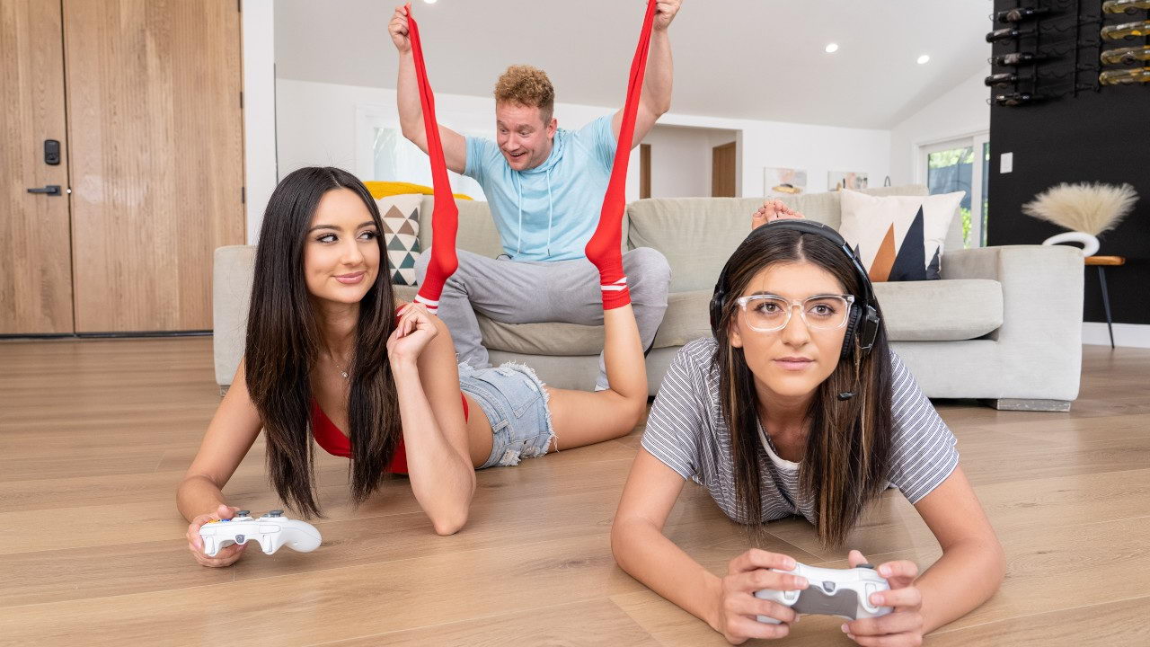 Playful brunette lets her roommate’s boyfriend use her like a sex toy