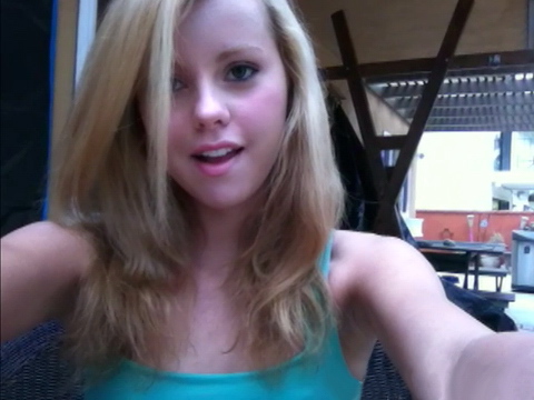 Naughty amateur teen masturbates outdoors in front of her webcam