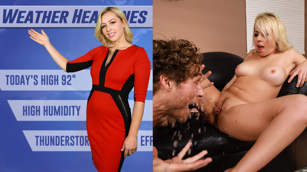 Sexy weather girl loves to be dicked down hard squirting non-stop
